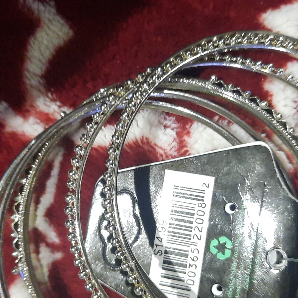 Silver bangle set - Picture 6 of 6